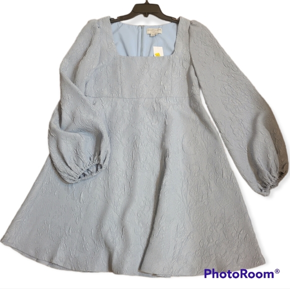 🤑SOLD🤑Sachin & Babi  Ariel Square Neck Long Puff Sleeve Dress - Picture 5 of 10